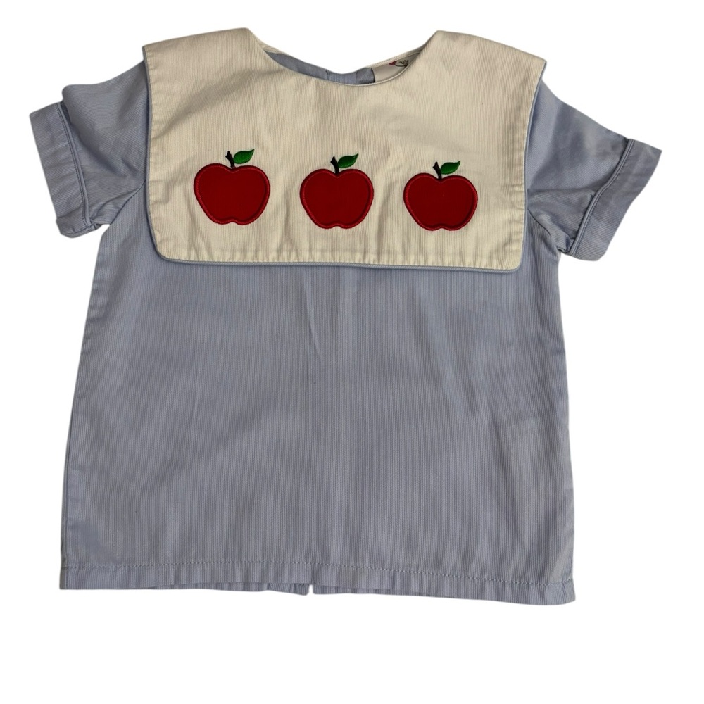 Embroidered Eliza james Applique apple Bib Top 18m